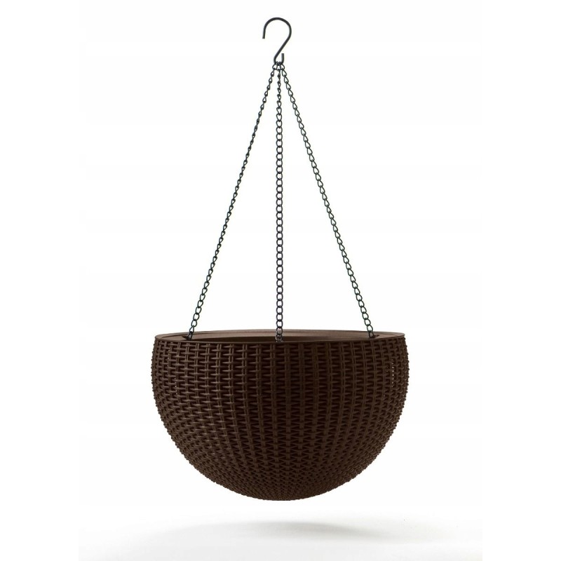 Doniczka wisząca Hanging rattan brązowa 35 cm Curver Keter