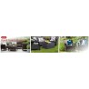 Meble ogrodowe sofa 2 i 3 osobowa, 2 fotele, stół regulowany Lyon rattan grafit Keter