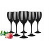 Zestaw 6 czarnych szklanych kieliszków do wina 300 ml BLACK Glasmark
