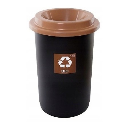 Kosz do segregacji śmieci Eco Bin 50 l odpady bio czarny/brąz Plafor