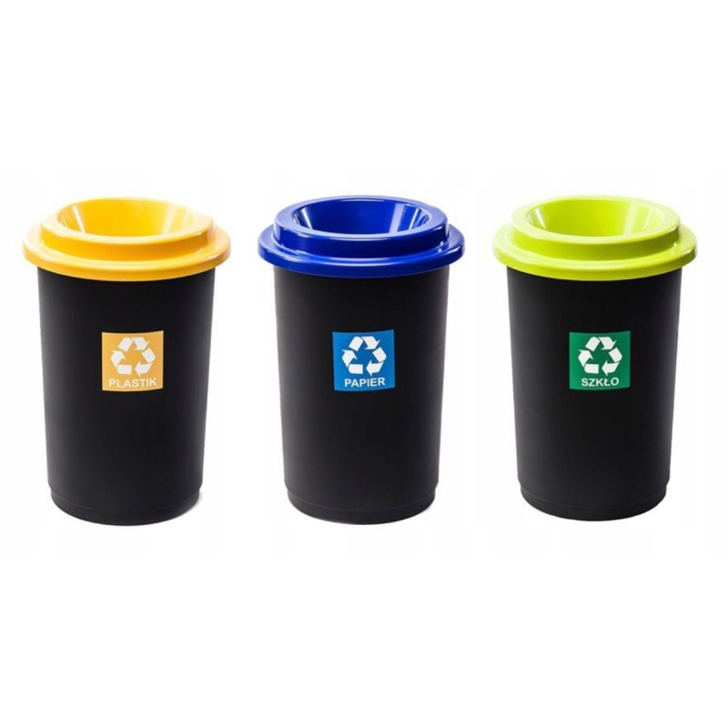 Zestaw 3 koszy 50L ECO BIN do segregowania - Plafor