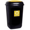 Kosz do segregacji śmieci Quatro na plastik i metal 45L żółty z uchylną klapą Plafor