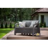 Sofa ogrodowa 2 osobowa wypoczynkowa rattan Corfu Max Seat grafit