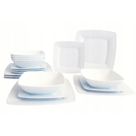 Serwis obiadowy, zestaw talerzy VICTORIA biały 36 elementów, dla 12 osób Lubiana