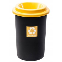 Kosz do segregacji śmieci Eco Bin 50 l plastik i metal czarny/żółty Plafor