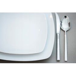 Serwis obiadowy, zestaw talerzy Akcent Biały 18 elementów dla 6 osób Chodzież Ćmielów