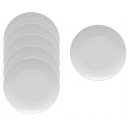 Zestaw 6 talerzy obiadowych płytkich 27 cm biała porcelana Boss Lubiana