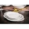 Serwis obiadowy 56 elementów dla 12 osób Kamelia biała porcelana Chodzież z dodatkowymi talerzykami