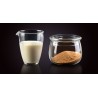 Zestaw szklany cukiernica z mlecznikiem ze szkła borokrzemianowego