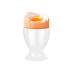 Zestaw 4 kieliszków, podstawek szklanych, białych na jajko, do jaj.
