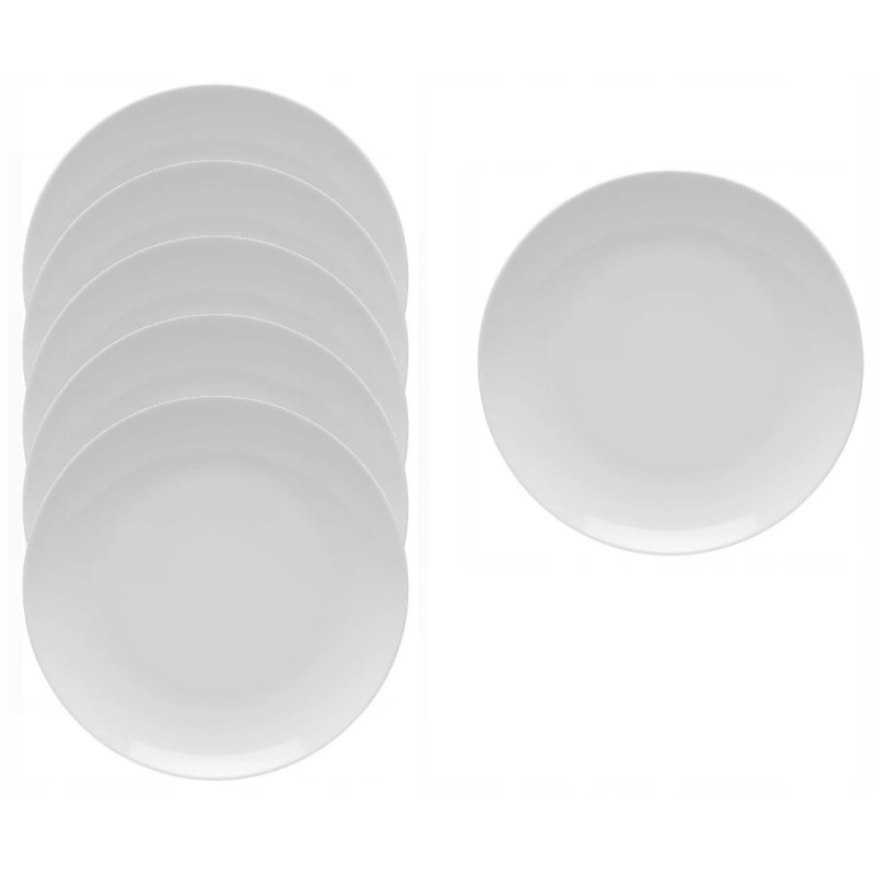 Zestaw 6 talerzy deserowych 20,5 cm biała porcelana Boss Lubiana