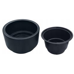 Doniczka z wkładem HEOS 46x29 cm Cylinder antracyt, grafit niska Prosperplast