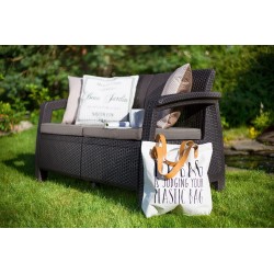 Sofa ogrodowa 3 osobowa wypoczynkowa rattan Corfu Max Seat brąz