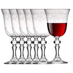 Zestaw 6 kieliszków KRISTA DECO do wina czerwonego 220 ml Krosno