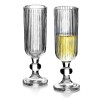 Zestaw 2 szklanych kielichów ze szkła ryflowanego z kolekcji Elise STRIPE prosecco, szampan
