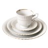 Zestaw 6 filiżanek do kawy, herbaty Chodzież IWONA B014 biała porcelana zdobiona złotym paskiem.