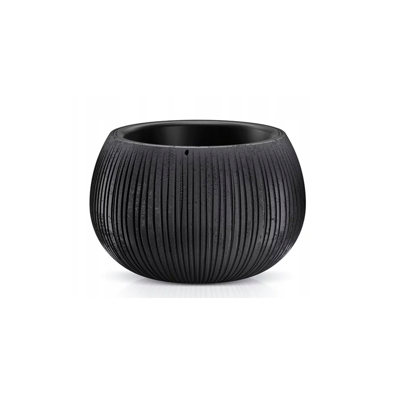 Doniczka z wkładem BOWL BETON kula 23,8cm h-16,1cm czarna