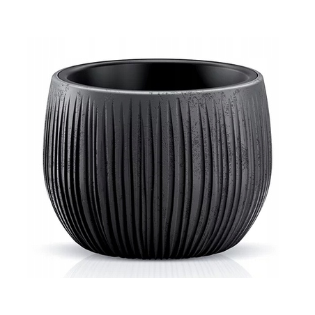 Doniczka z wkładem BOWL BETON kula 18cm h-13,6 cm czarna